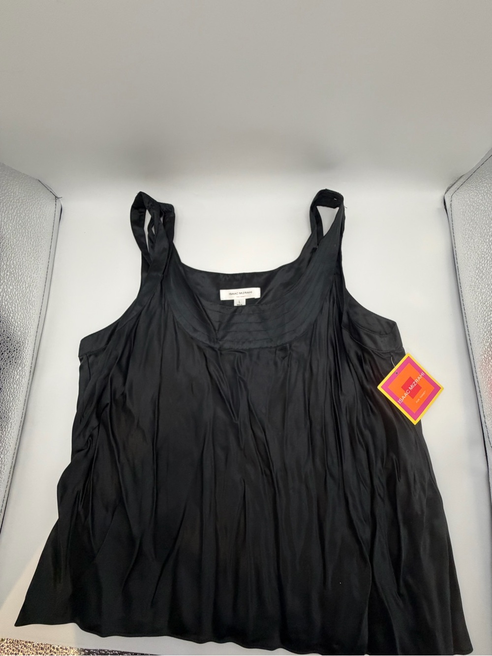 Isaac Mizrahi Black Satin Camisole Tank
